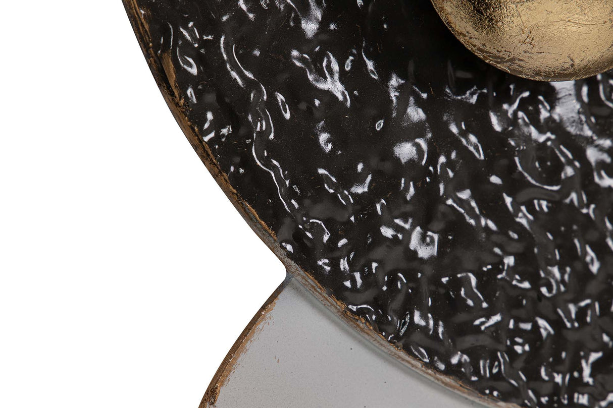 ADORNO PARED METAL BLANCO NEGRO 71x6x59 CM