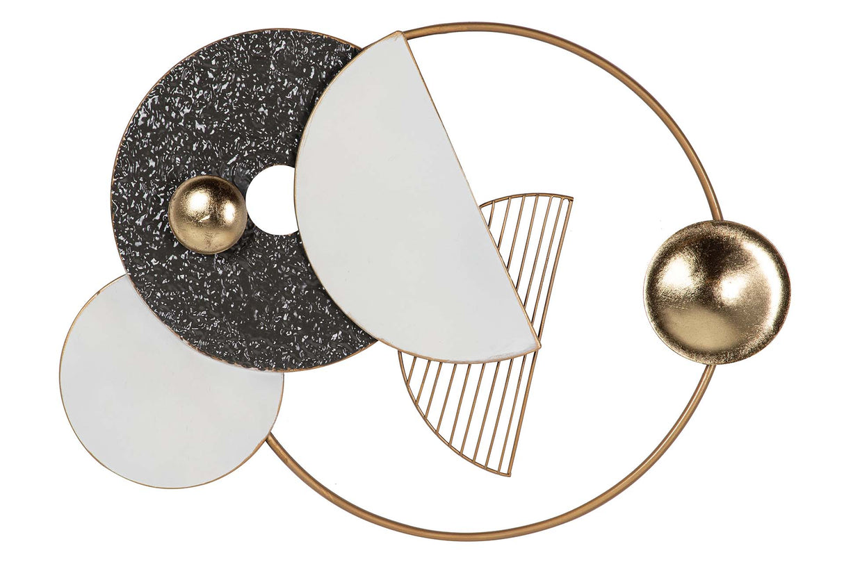 ADORNO PARED METAL BLANCO NEGRO 71x6x59 CM