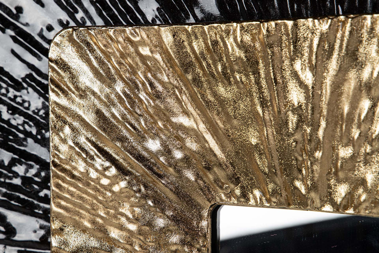 Mur de miroir doré noir 53x7x53 cm