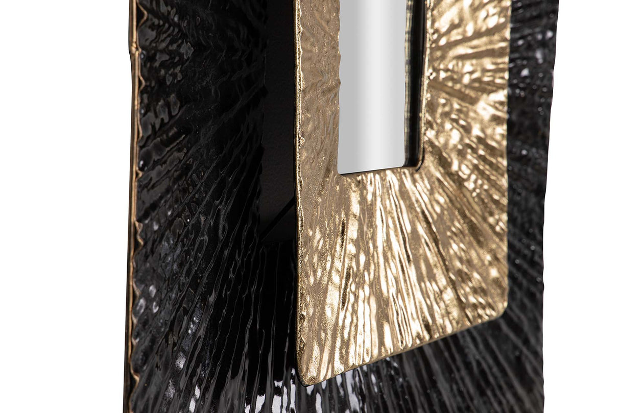 Mur de miroir doré noir 53x7x53 cm