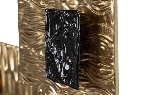 Schwarz Gold Metallwand Adorno 63x5x126 cm