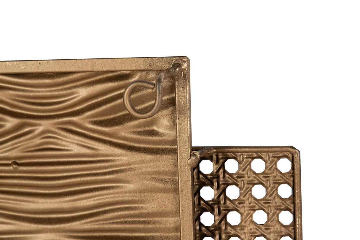 ADORNO PARED METAL DORADO NEGRO 63x5x126 CM