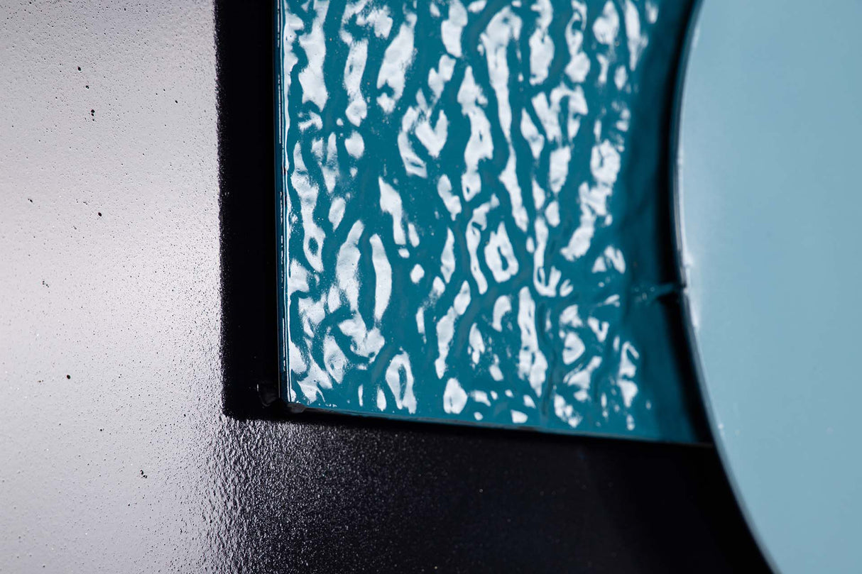 Mur de métal noir 74x6x58 cm