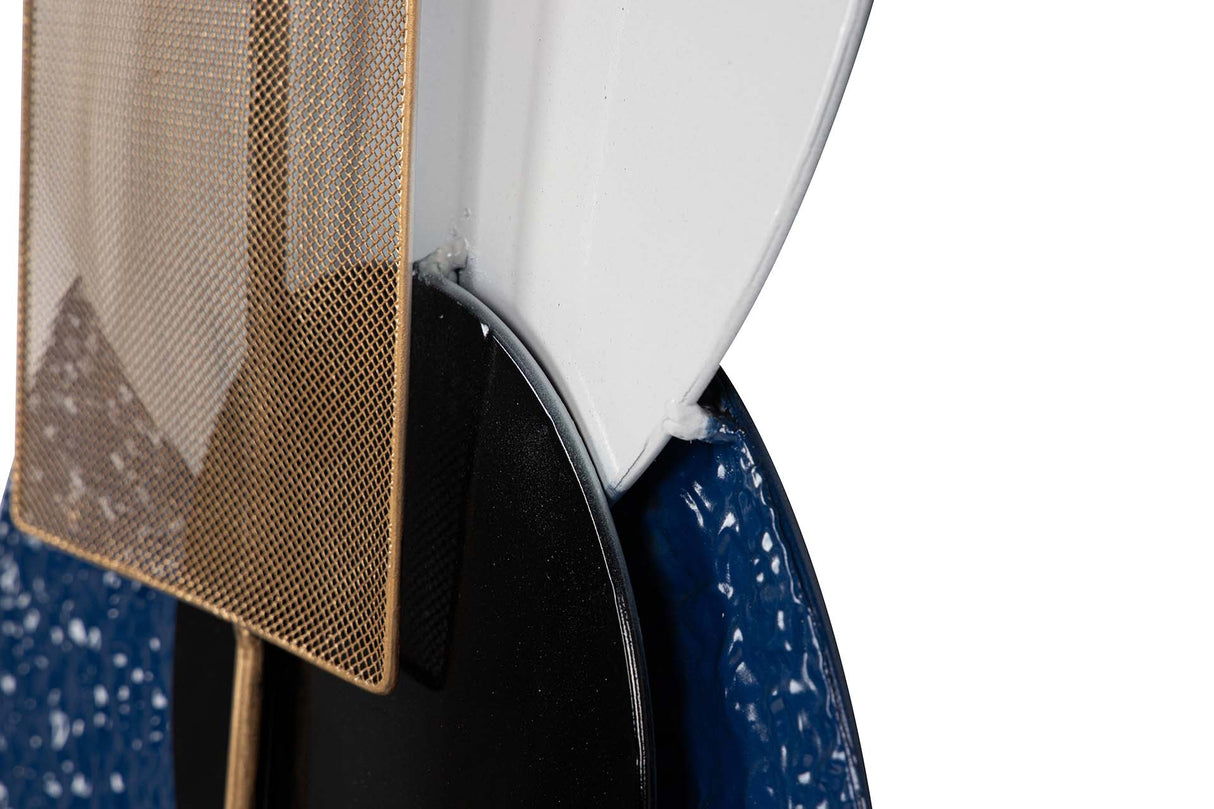 ADORNO PARED METAL AZUL BLANCO 84x3x42 CM