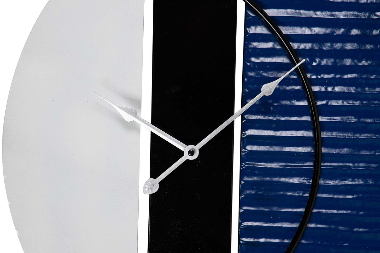 Blaue Metallwanduhr 62x6x57 cm