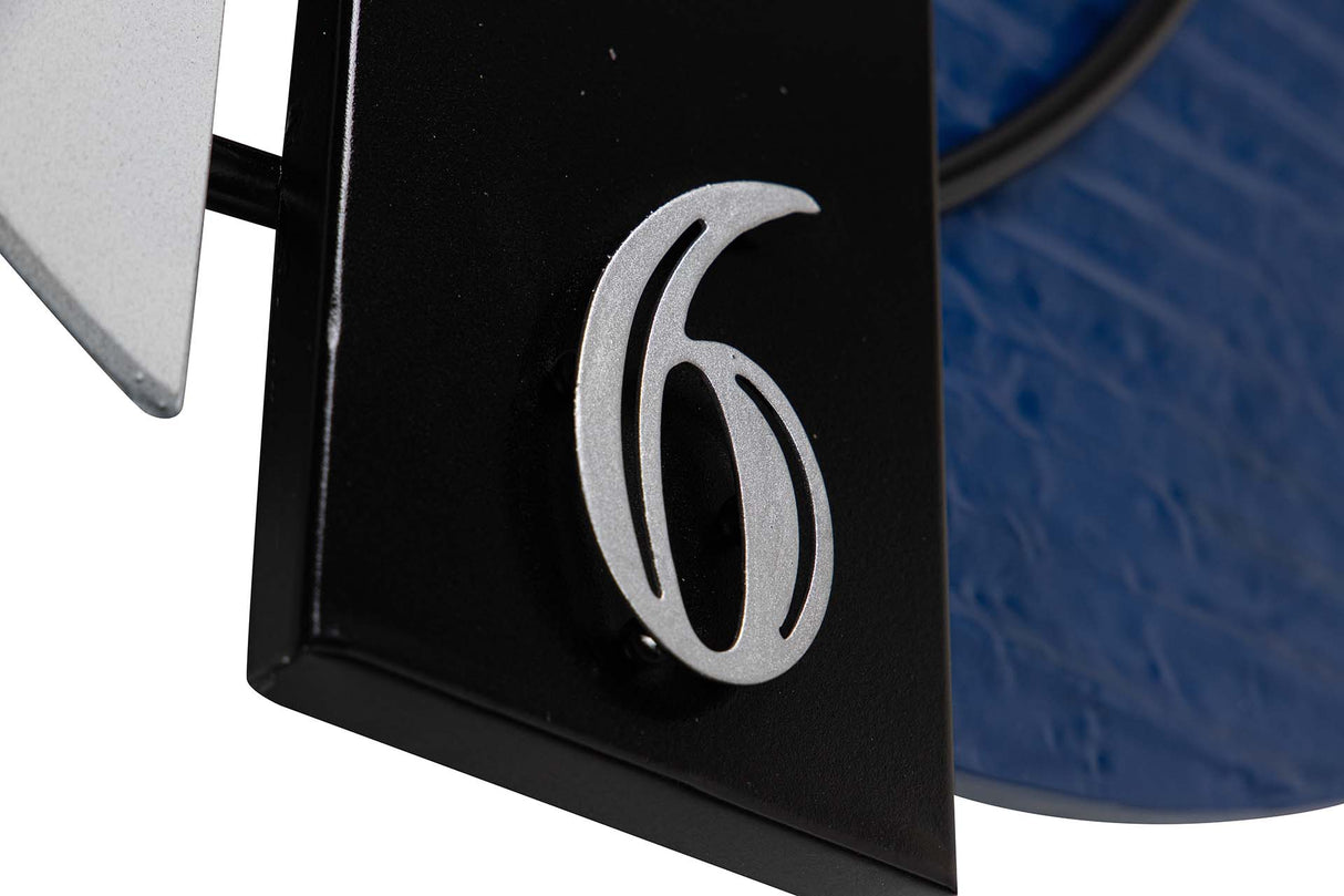 Blaue Metallwanduhr 62x6x57 cm