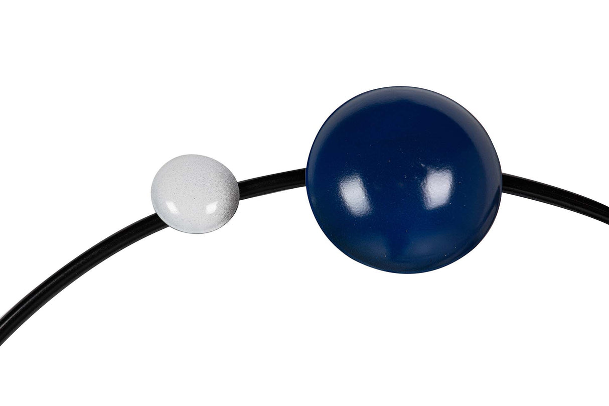 Blaue Metallwanduhr 62x6x57 cm