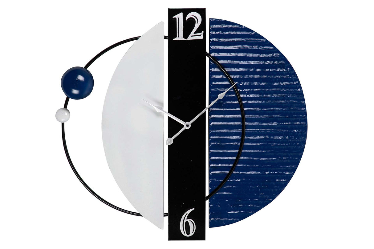 Blaue Metallwanduhr 62x6x57 cm