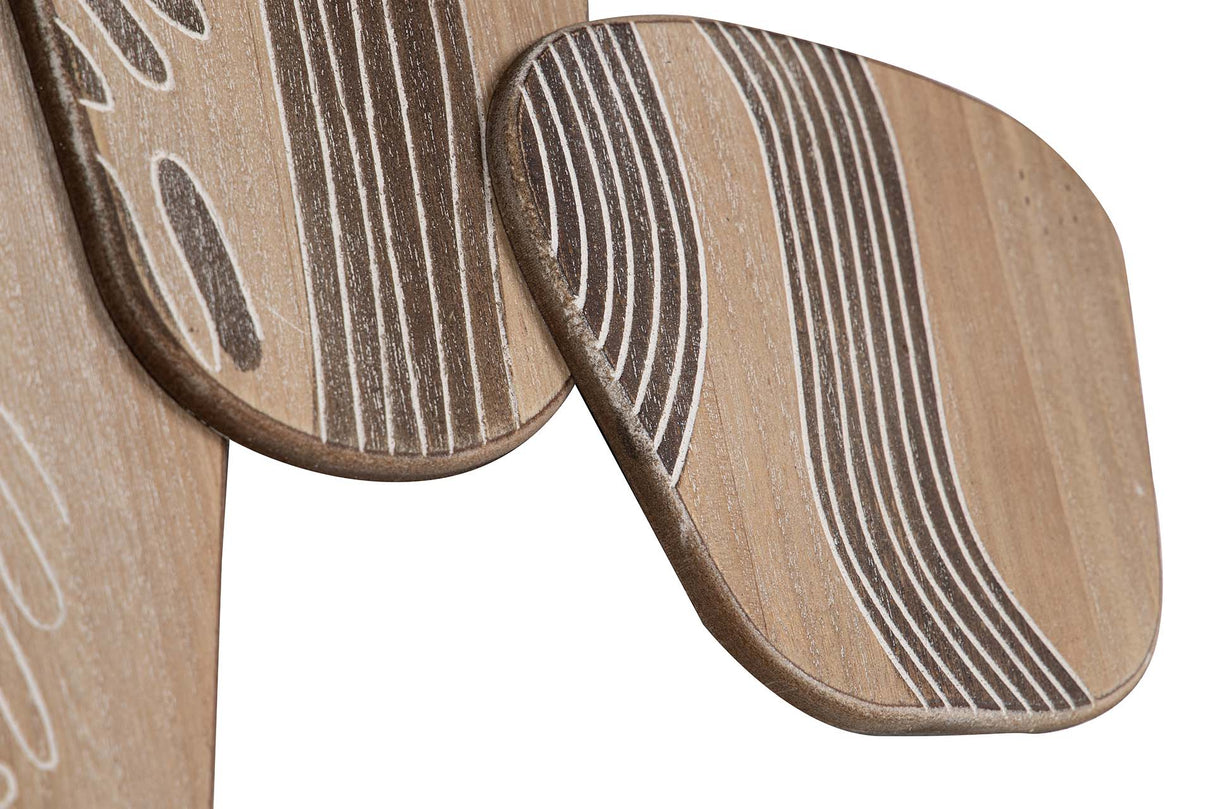 ADORNO PARED MADERA BEIGE MARRÓN 128x4x53 CM