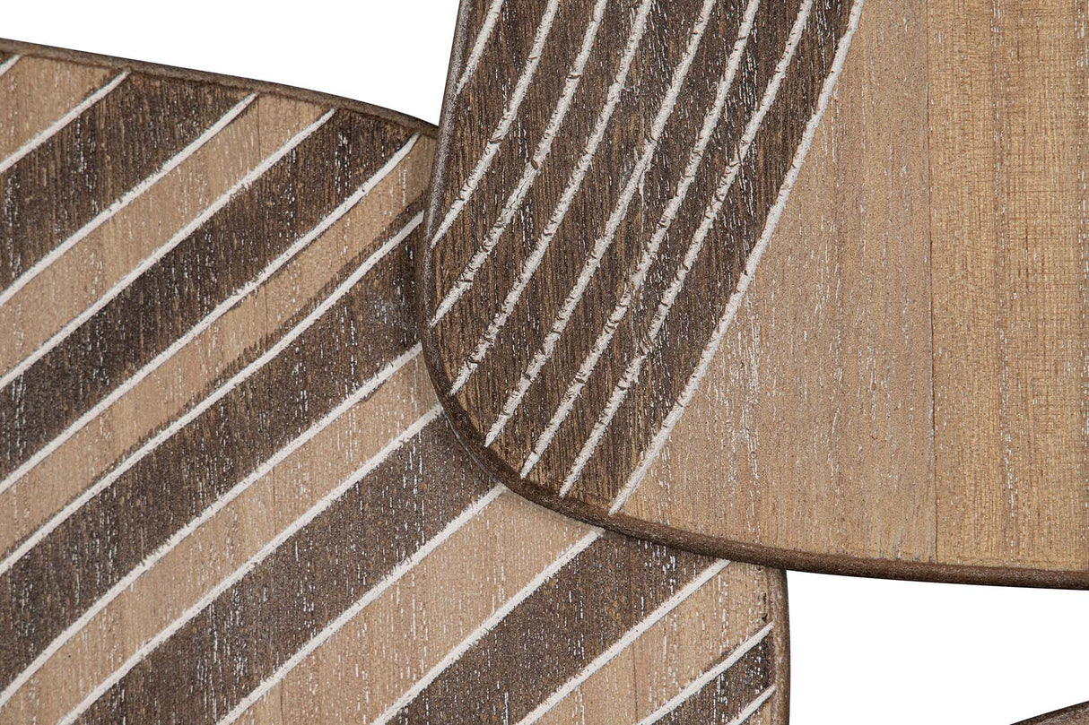 ADORNO PARED MADERA BEIGE MARRÓN 128x4x53 CM