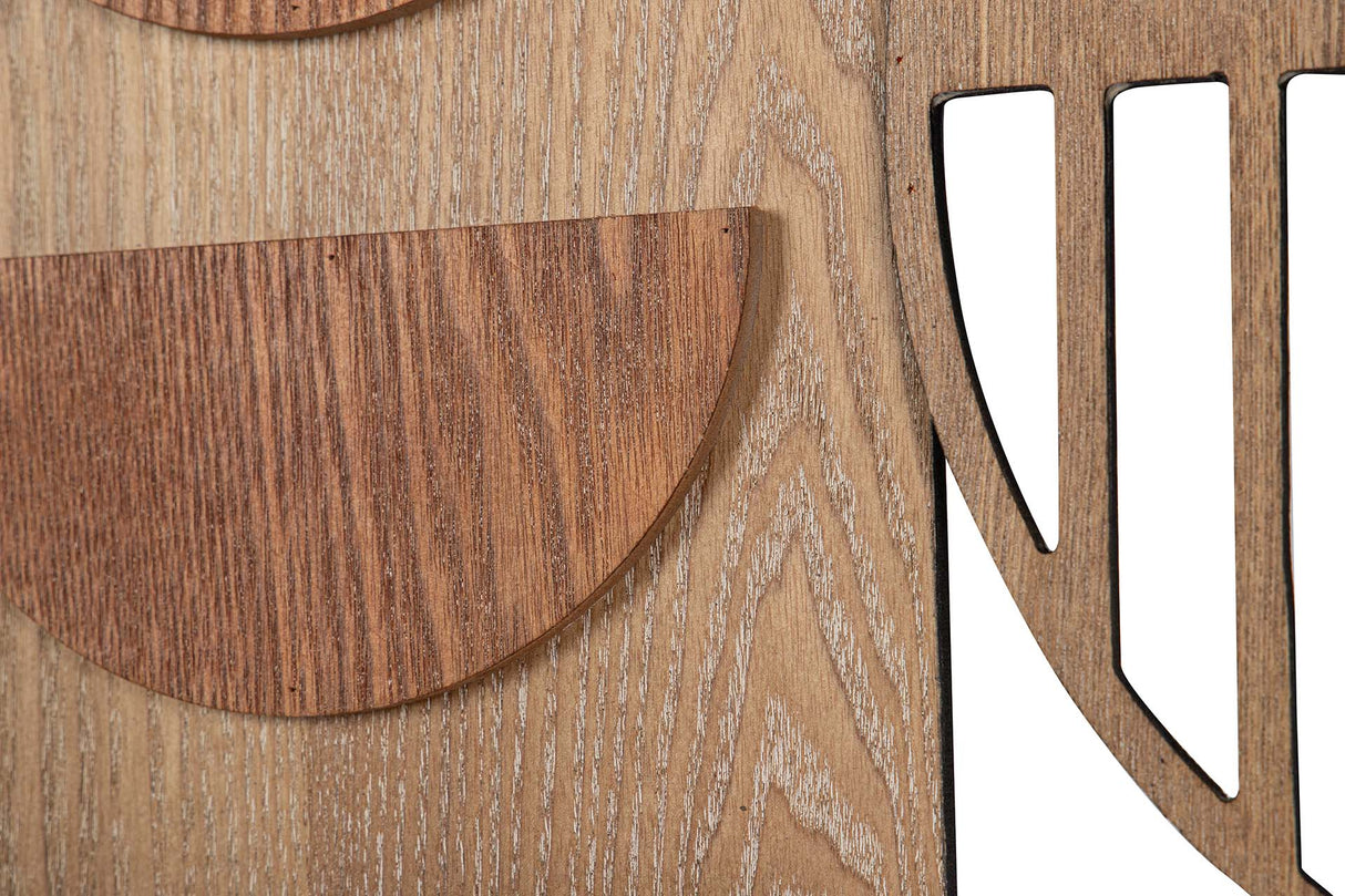 ADORNO PARED MADERA MARRÓN NEGRO 107x3x50 CM