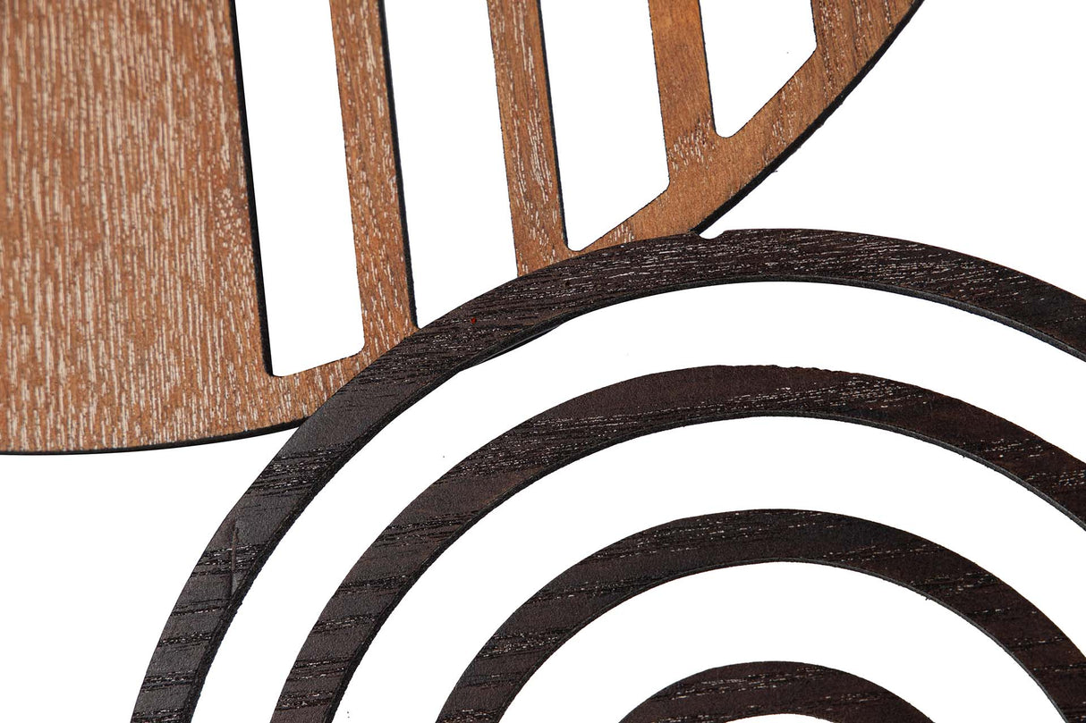 ADORNO PARED MADERA MARRÓN NEGRO 107x3x50 CM