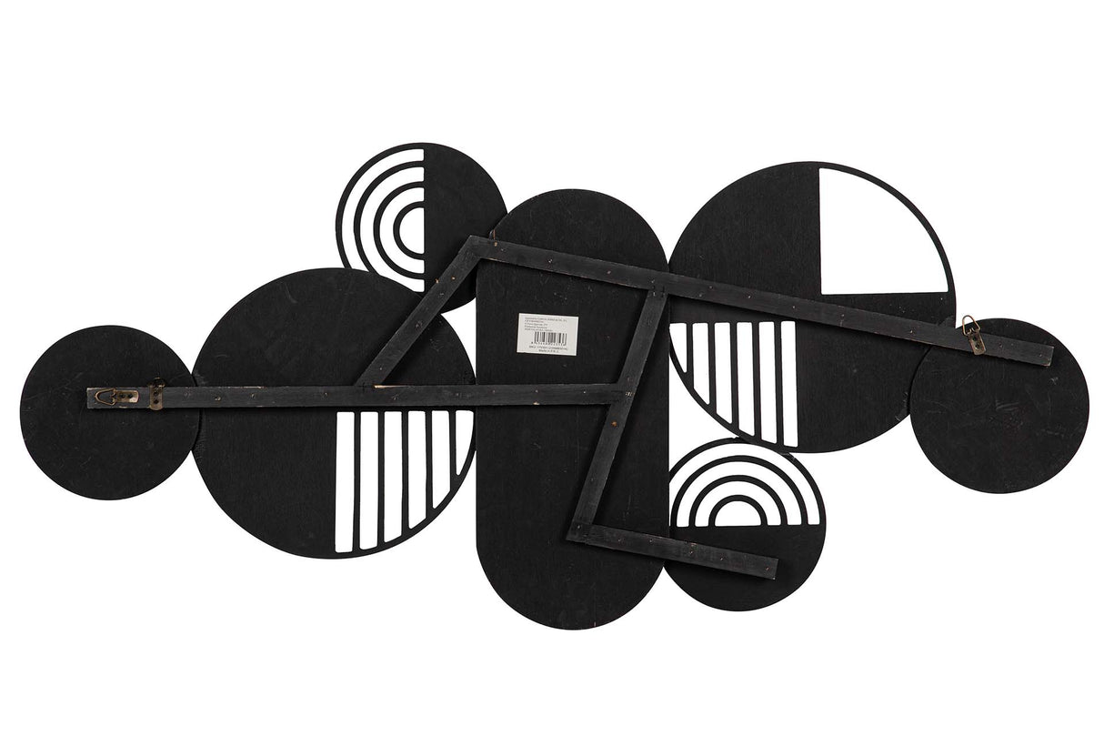 ADORNO PARED MADERA MARRÓN NEGRO 107x3x50 CM