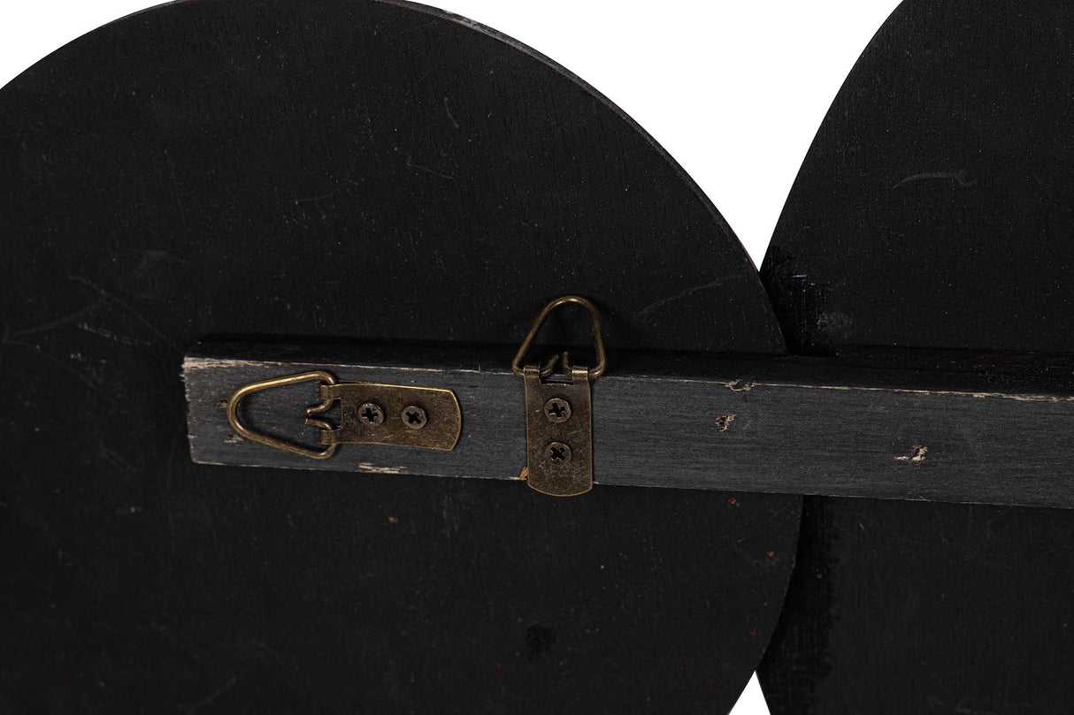 ADORNO PARED MADERA MARRÓN NEGRO 107x3x50 CM