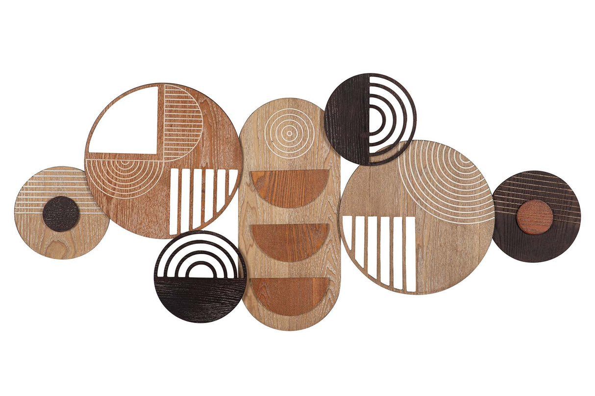 ADORNO PARED MADERA MARRÓN NEGRO 107x3x50 CM