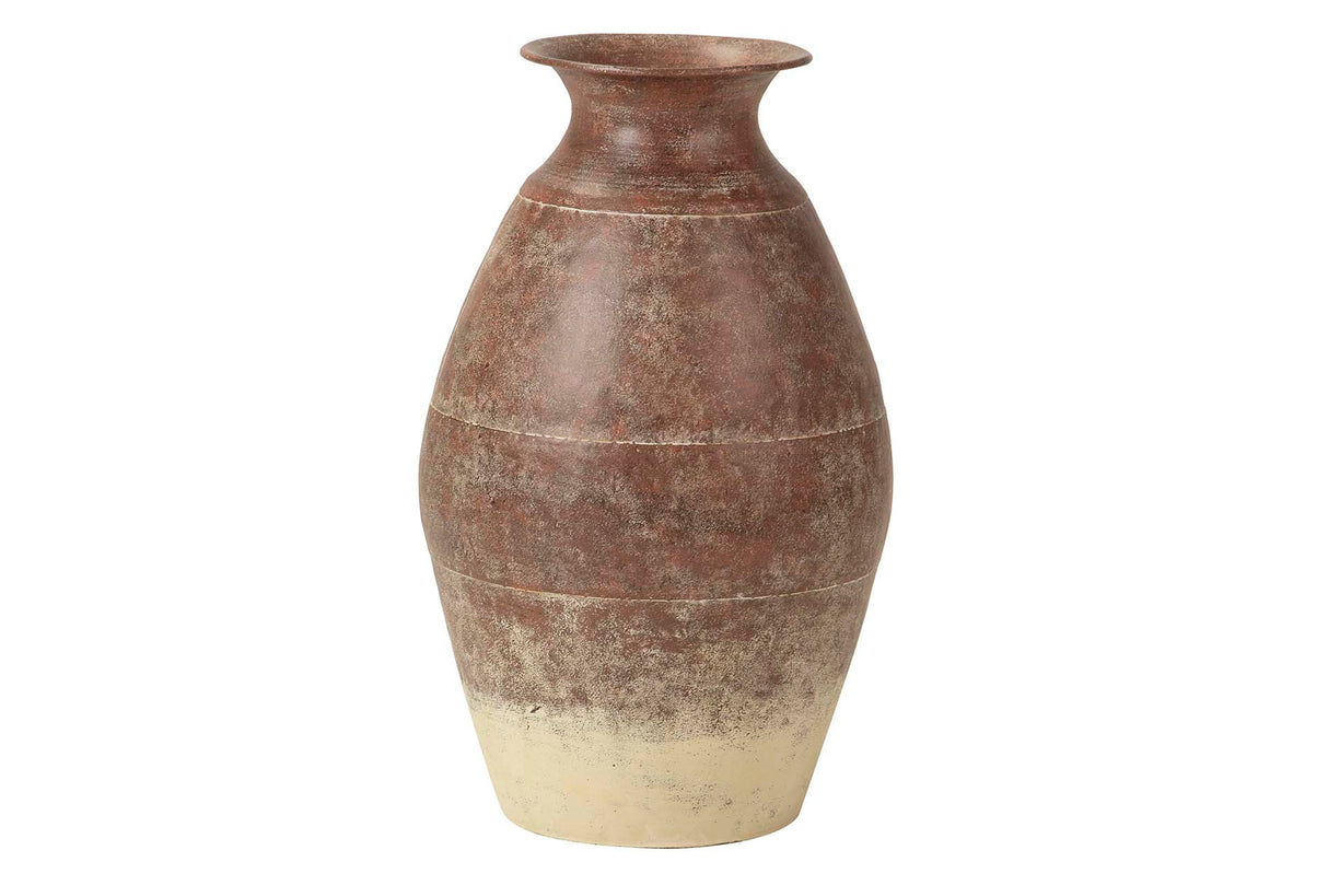 Florero Metal Brown Bege 28x28x46 cm