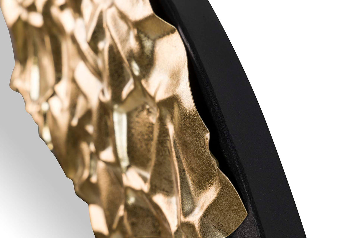 Espelho de metal redondo preto 90x3x90 cm