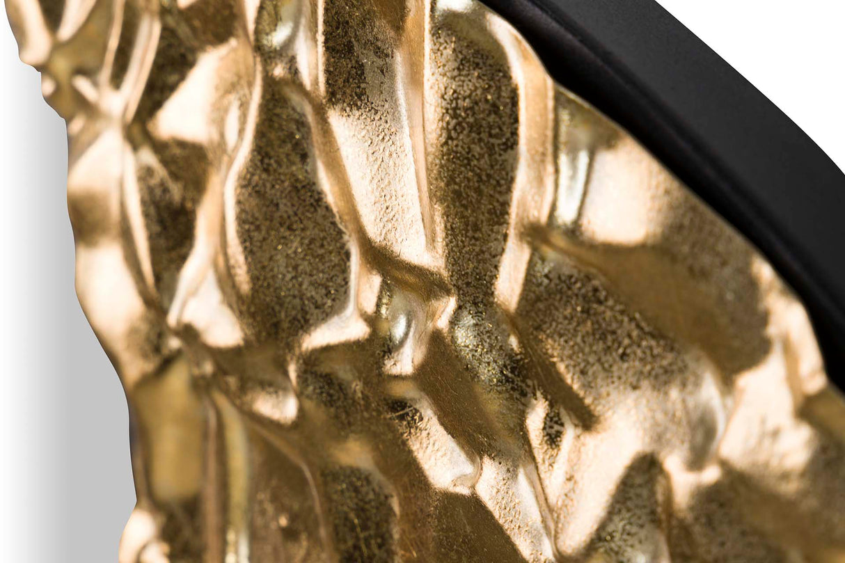 Espelho de metal redondo preto 90x3x90 cm