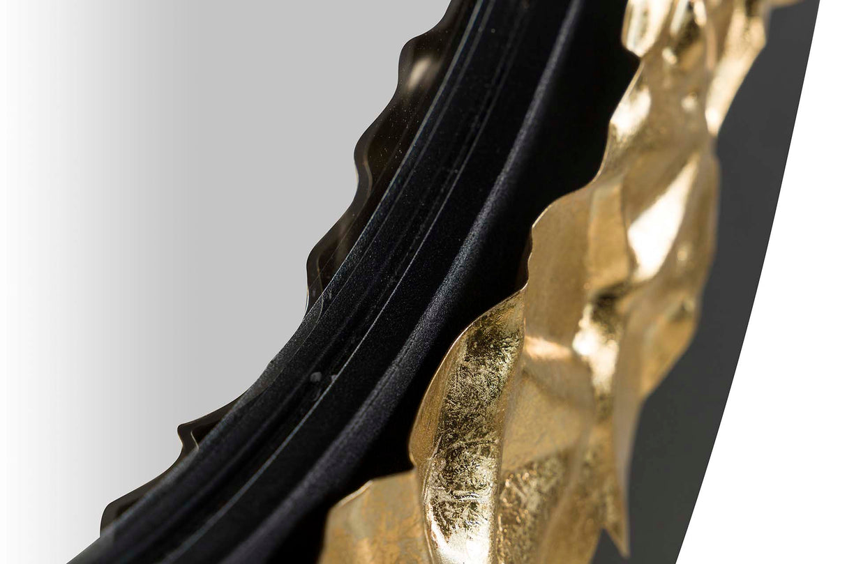 Espelho de metal redondo preto 90x3x90 cm