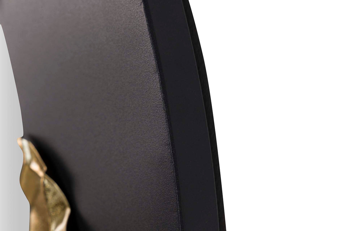 Espelho de metal redondo preto 90x3x90 cm