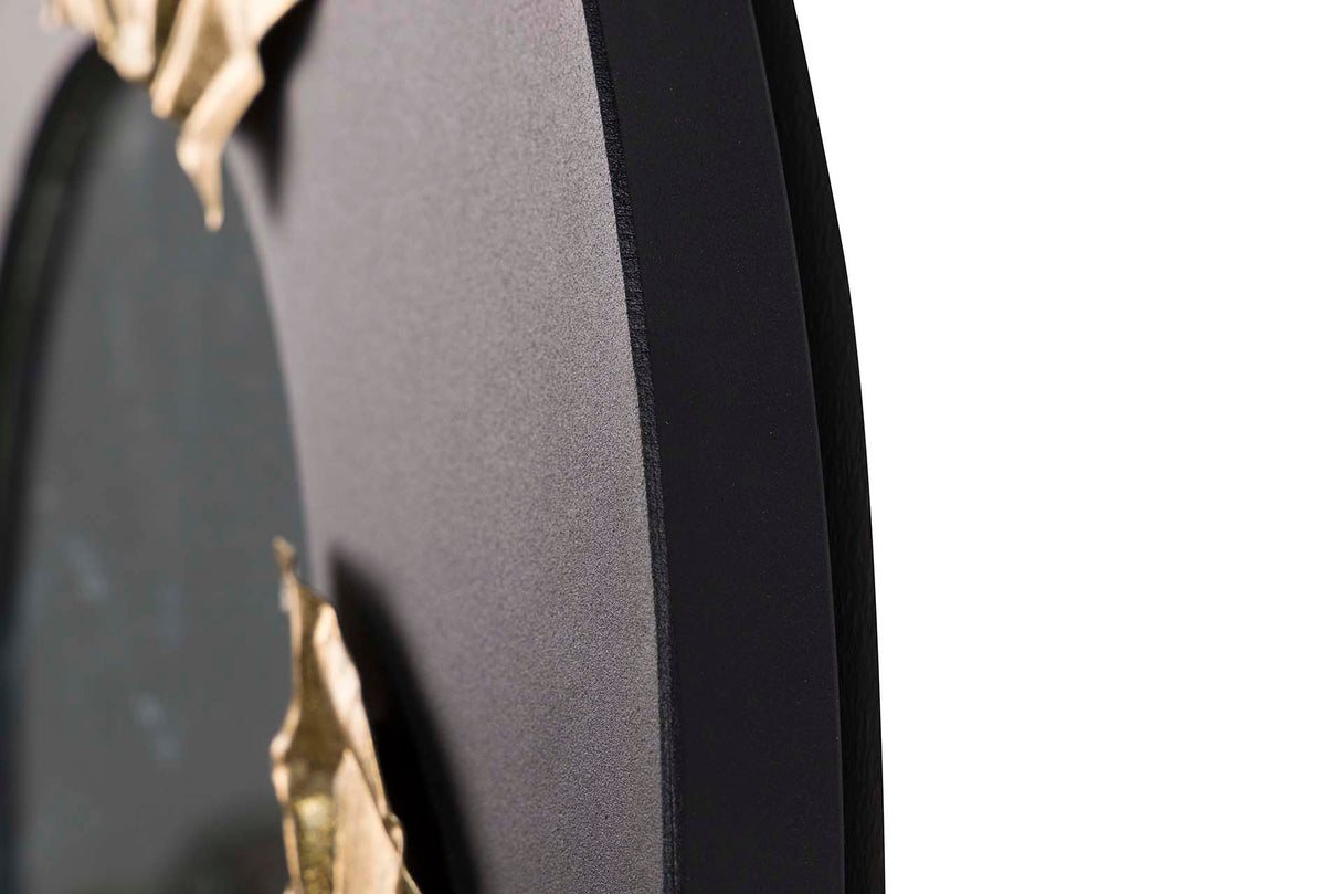 Espelho redondo preto dourado 50x3x50 cm