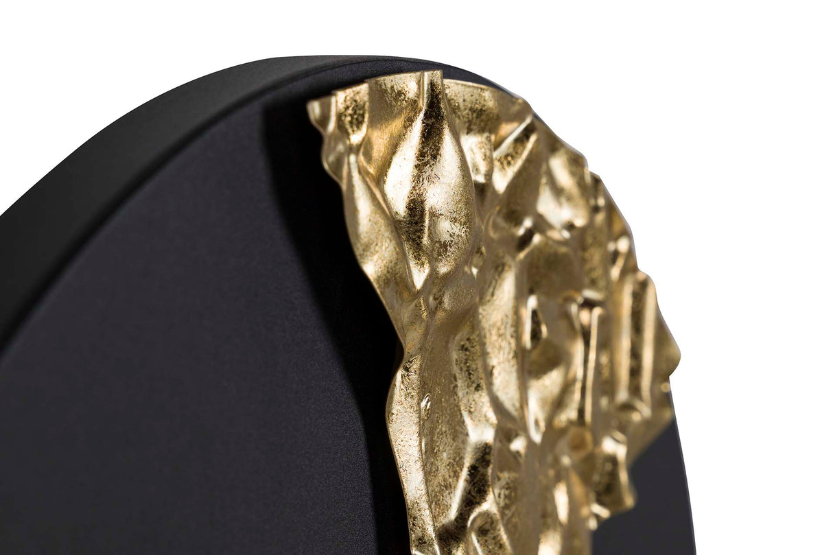 Espelho redondo preto dourado 50x3x50 cm