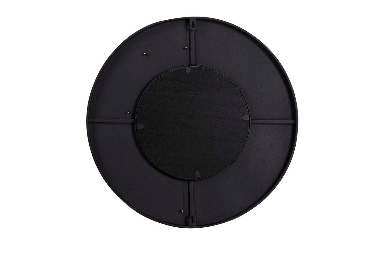 Espelho redondo preto dourado 50x3x50 cm