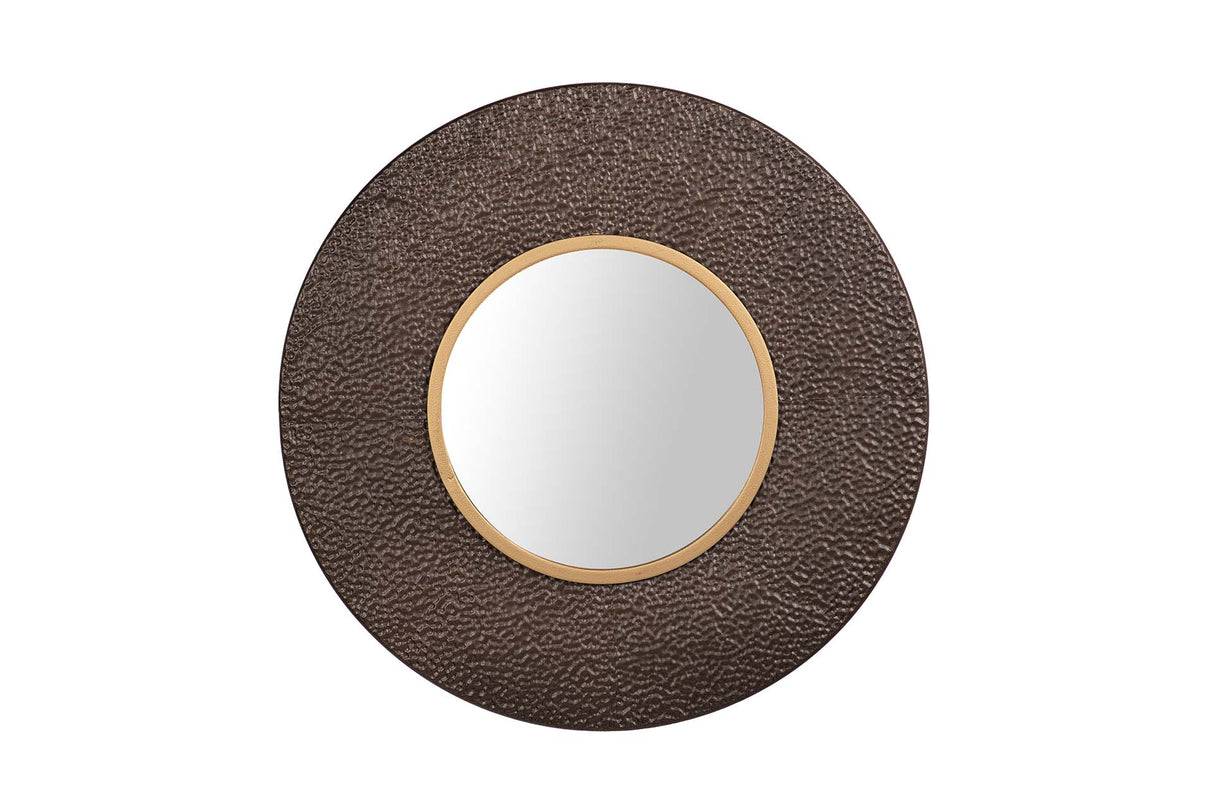 ESPEJO METAL REDONDO MARRON DORADO 65x8x65 CM