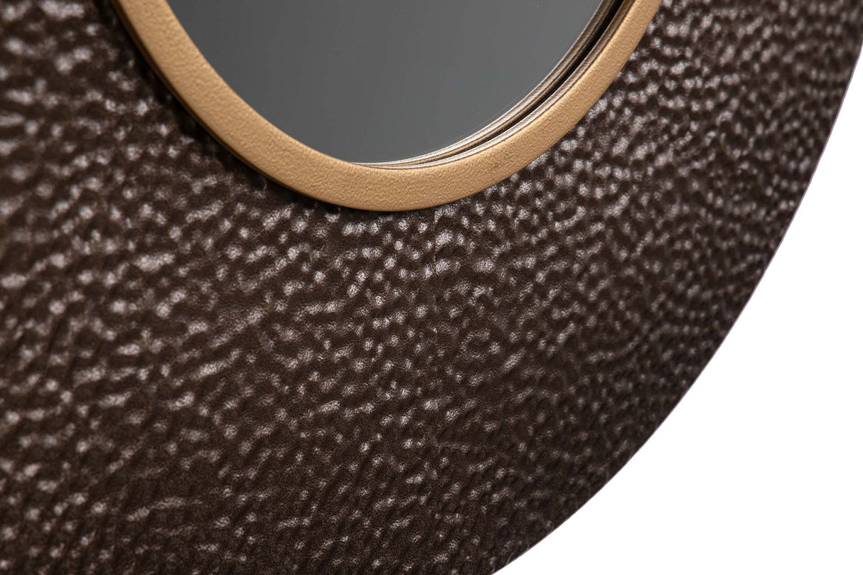 ESPEJO METAL REDONDO MARRON DORADO 45x8x45 CM