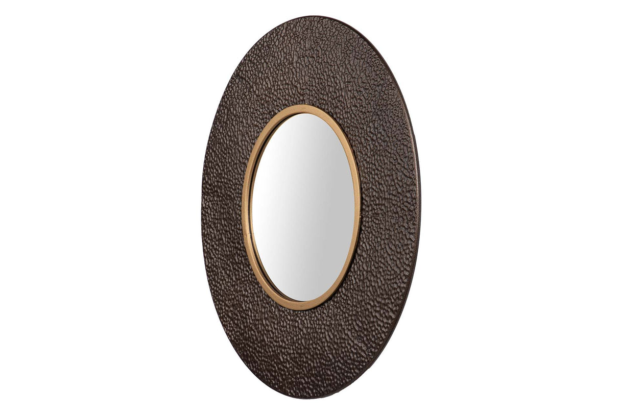 ESPEJO METAL REDONDO MARRON DORADO 45x8x45 CM