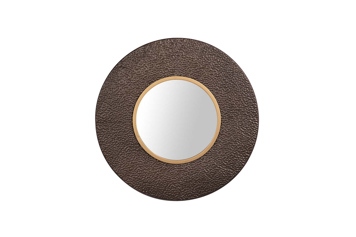 ESPEJO METAL REDONDO MARRON DORADO 45x8x45 CM