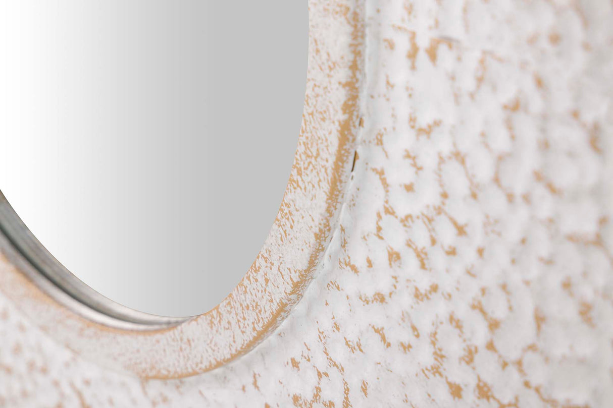 Miroir métallique rond beige 65x8x65 cm