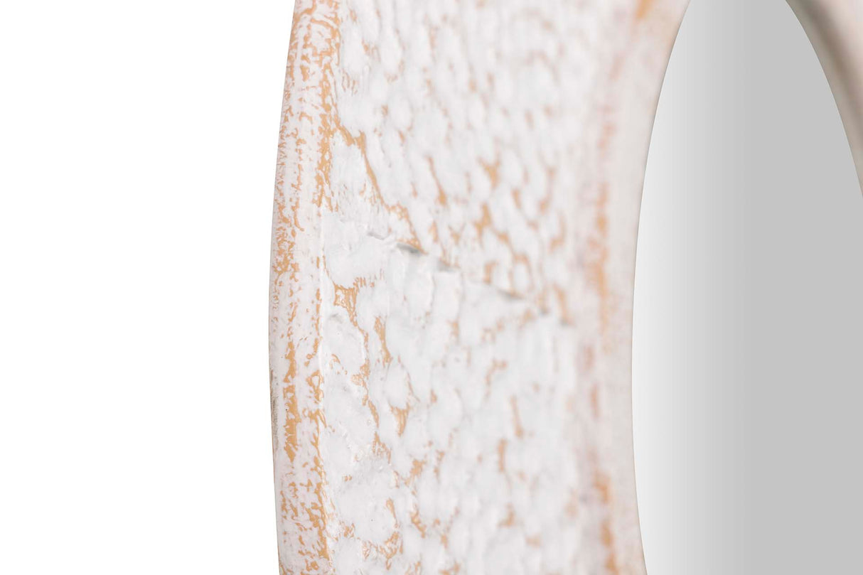 Miroir métallique rond beige 65x8x65 cm