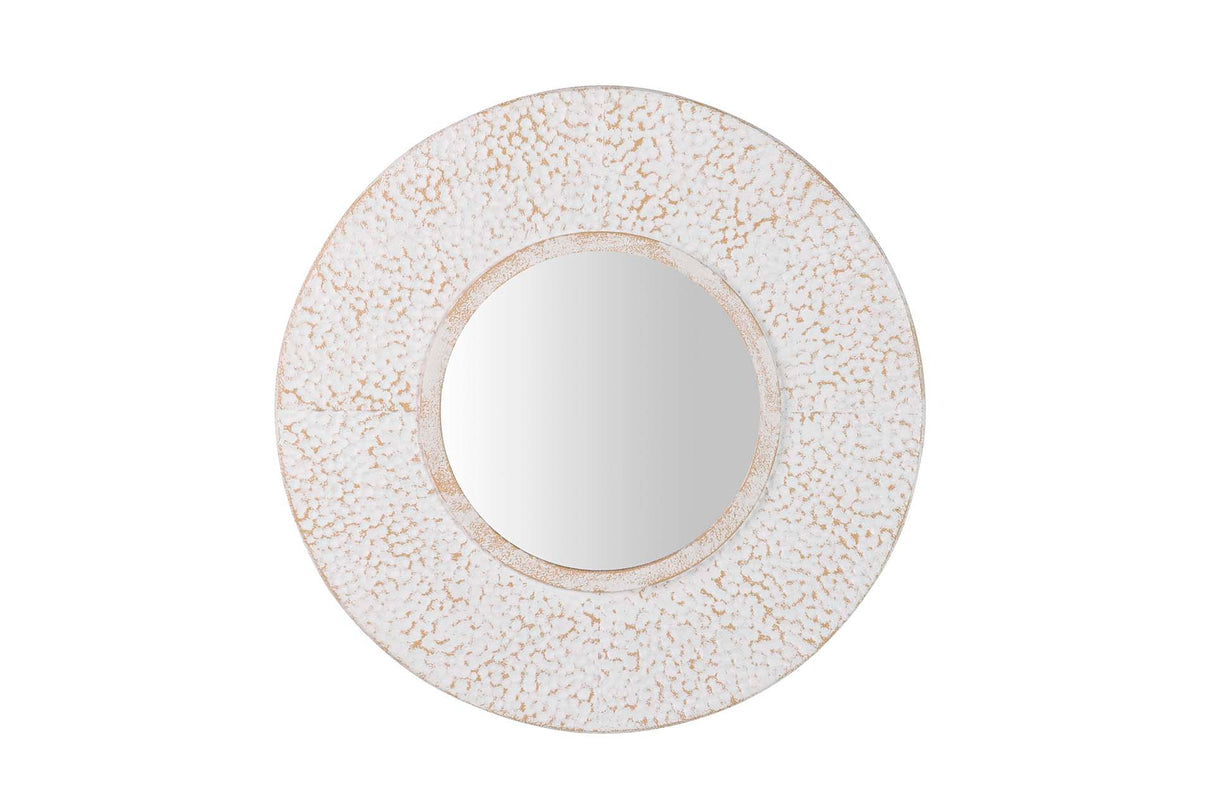 Miroir métallique rond beige 65x8x65 cm