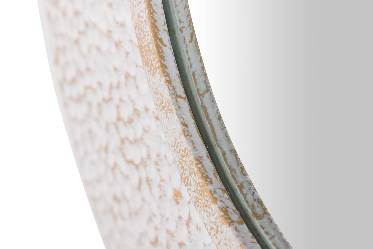 ESPEJO METAL REDONDO BEIGE 45x8x45 CM