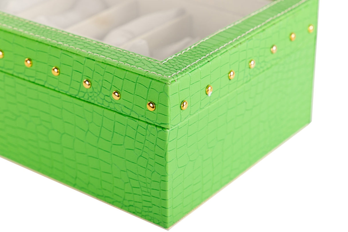 Caixa 10 relógios pu 28x18x10 cm