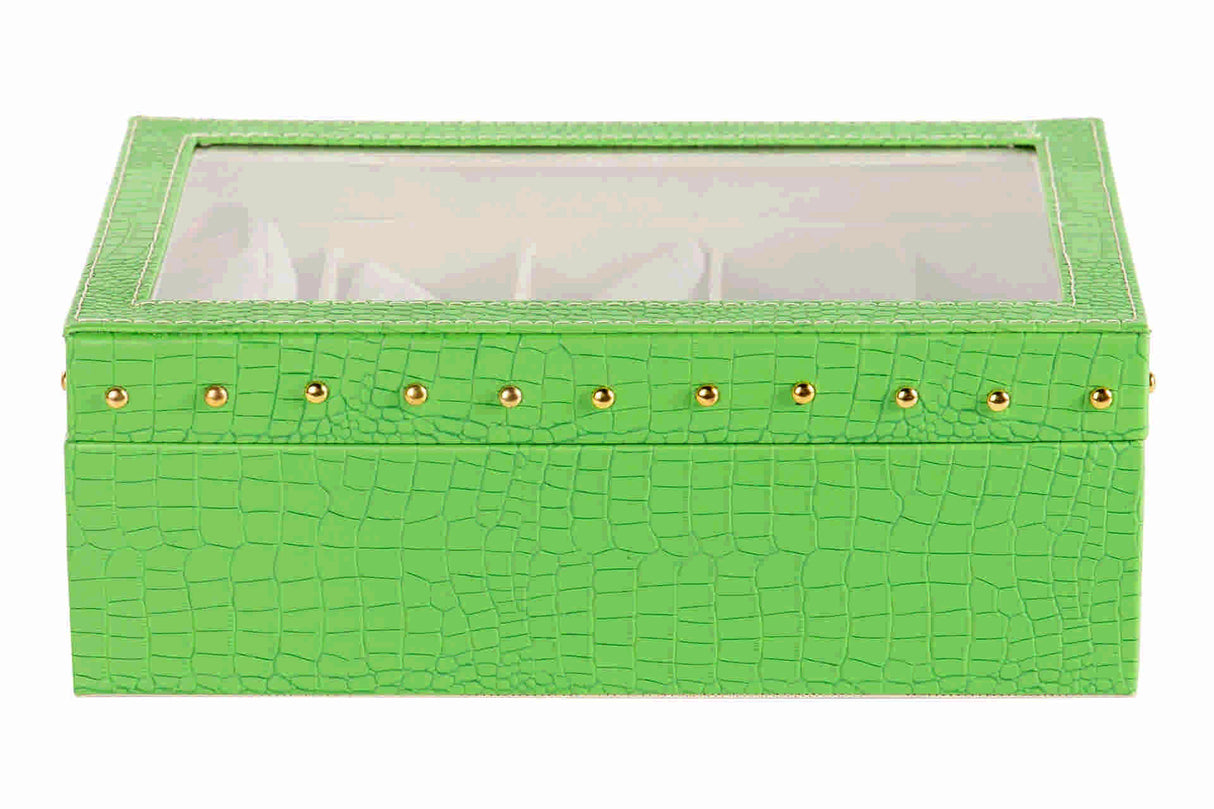 Caixa 10 relógios pu 28x18x10 cm