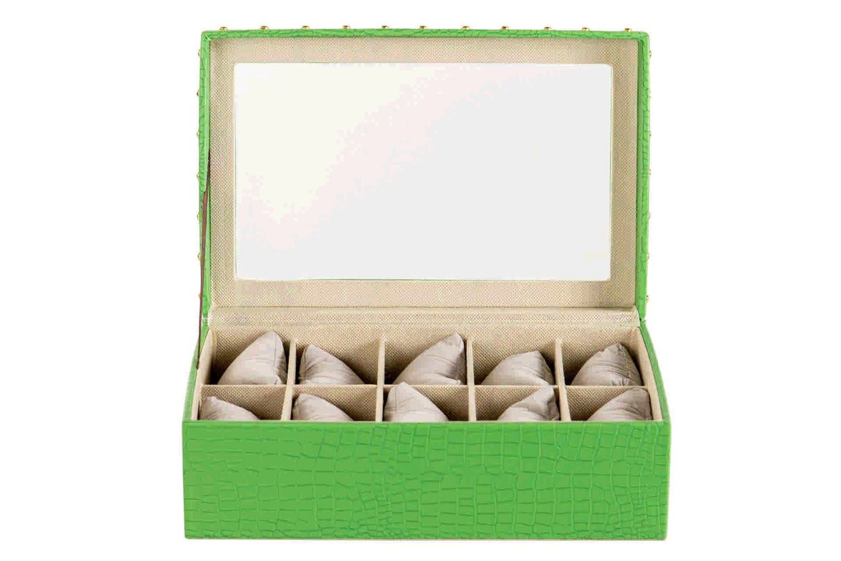 Caixa 10 relógios pu 28x18x10 cm