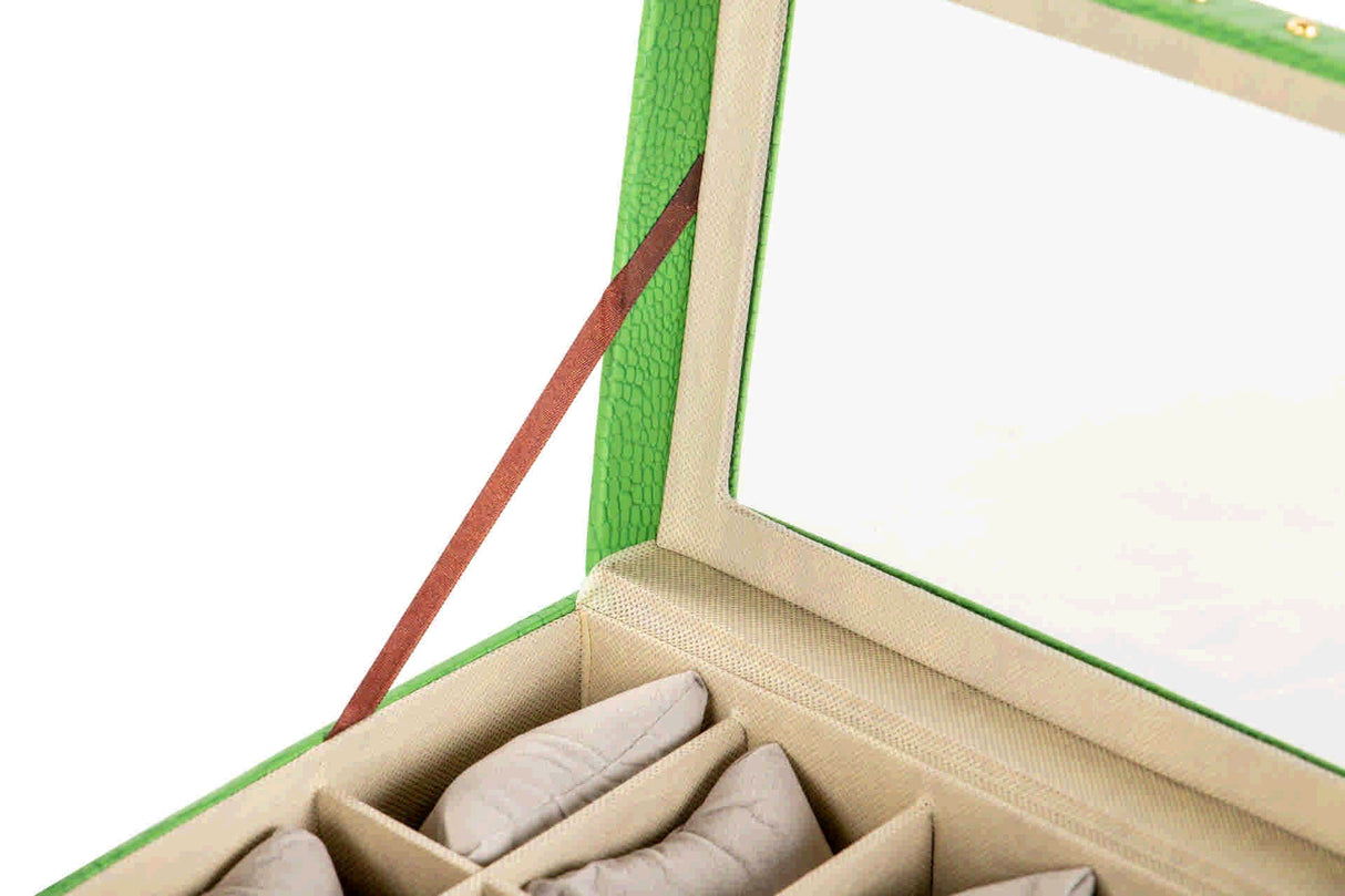 Caixa 10 relógios pu 28x18x10 cm