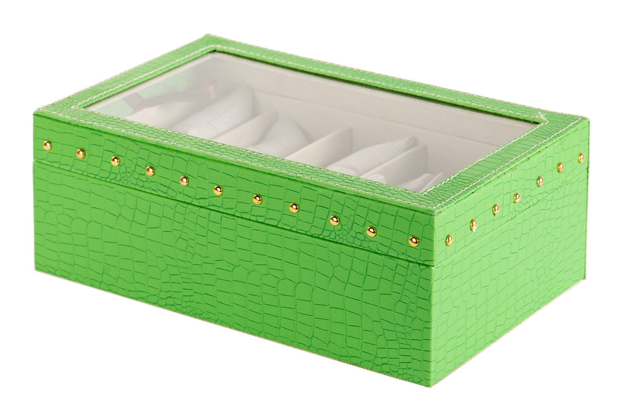 Caixa 10 relógios pu 28x18x10 cm