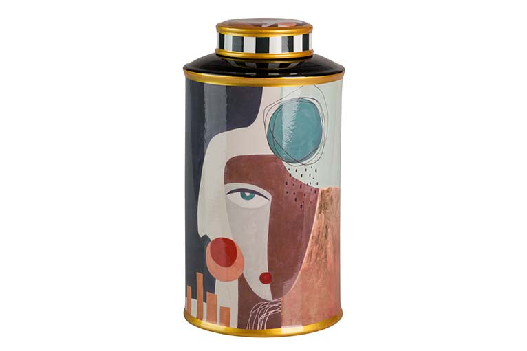 Keramik Tibor Gesicht 17x17x32 cm