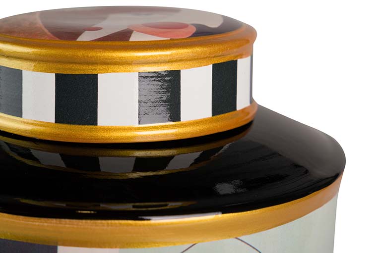 Keramik Tibor Gesicht 17x17x32 cm