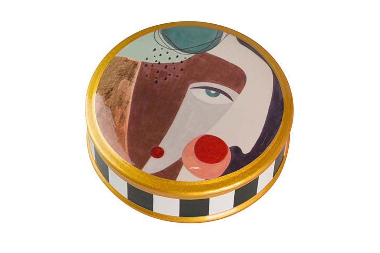 Keramik Tibor Gesicht 17x17x32 cm