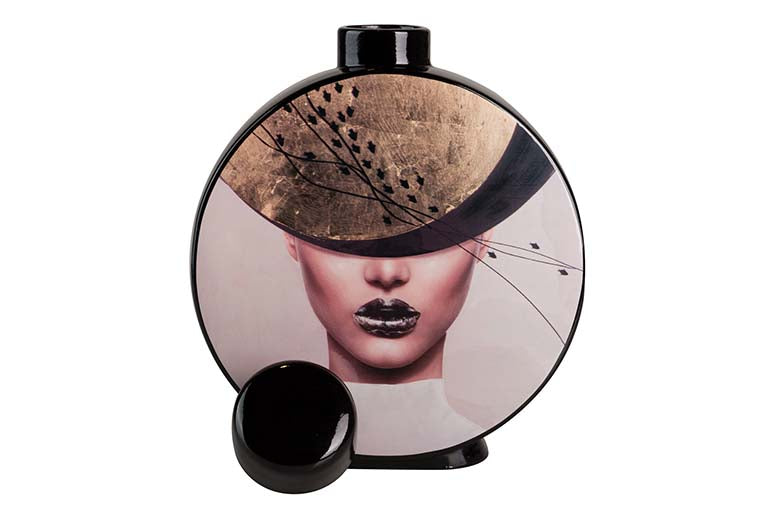 Céramique Tibor femme chapeau 23x8x28 cm