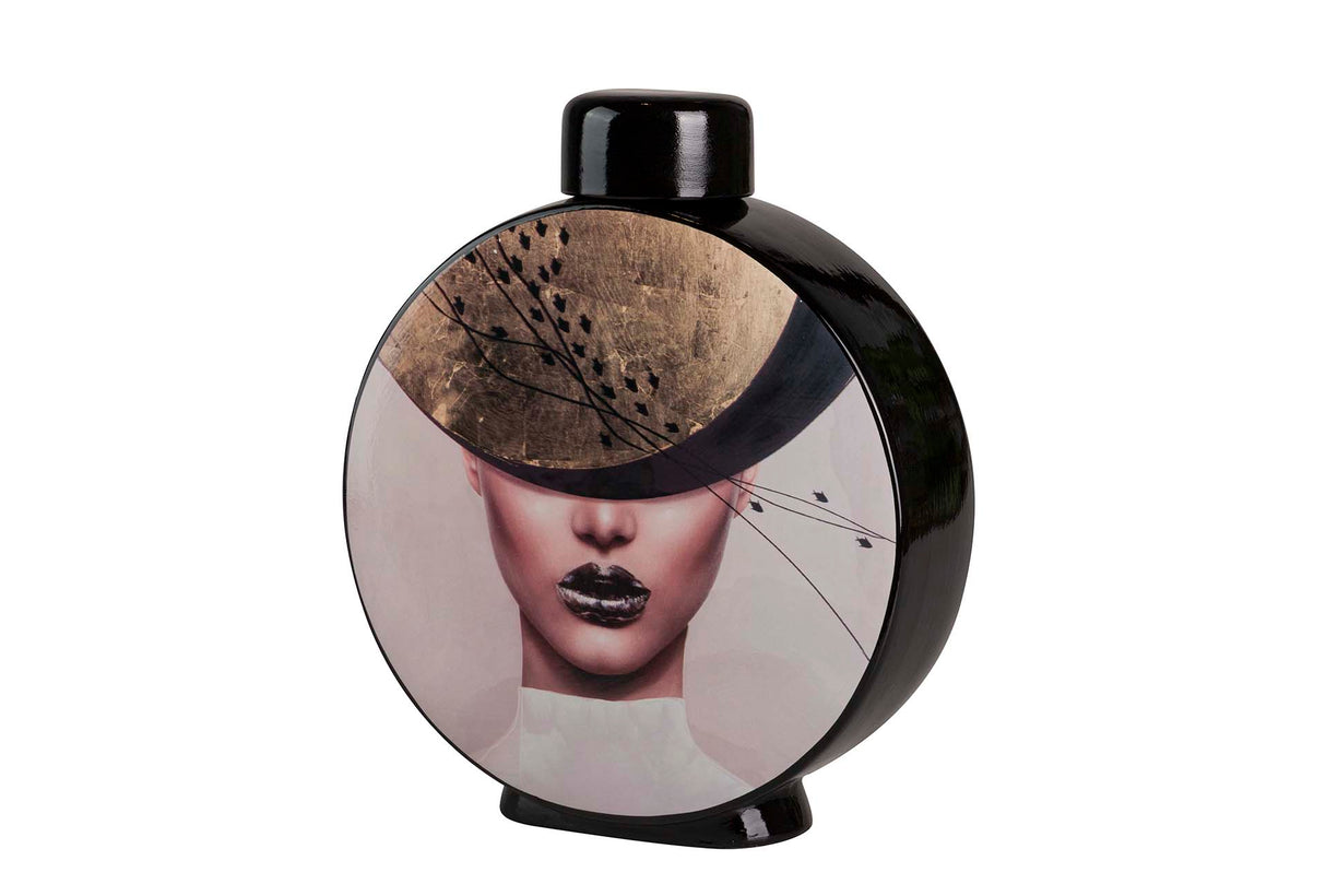 Céramique Tibor femme chapeau 23x8x28 cm