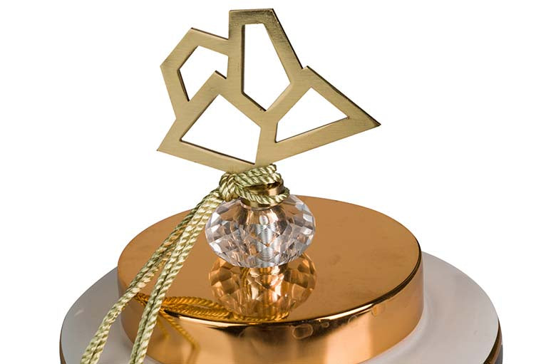 18x18x22 cm Tibor en céramique géométrique