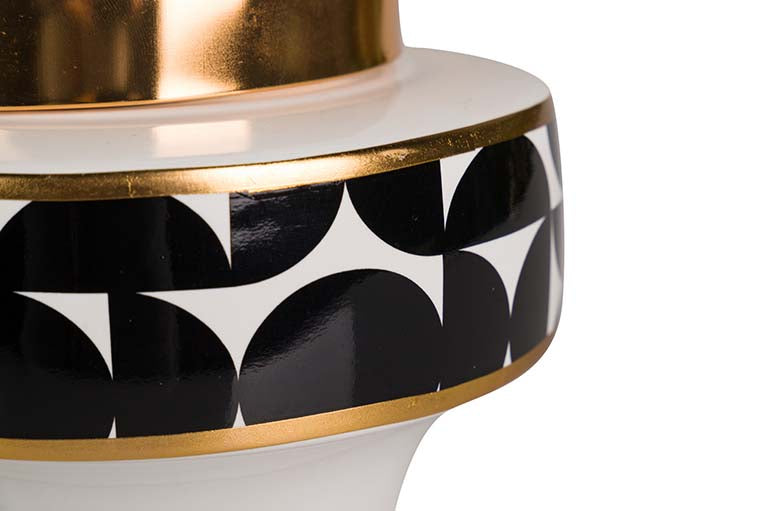 18x18x22 cm Tibor en céramique géométrique