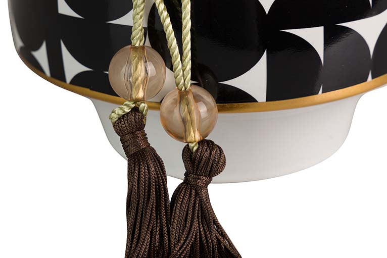 18x18x22 cm Tibor en céramique géométrique