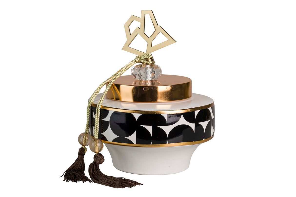 18x18x22 cm Tibor en céramique géométrique