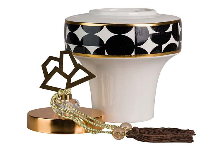 19x19x27 cm Tibor en céramique géométrique